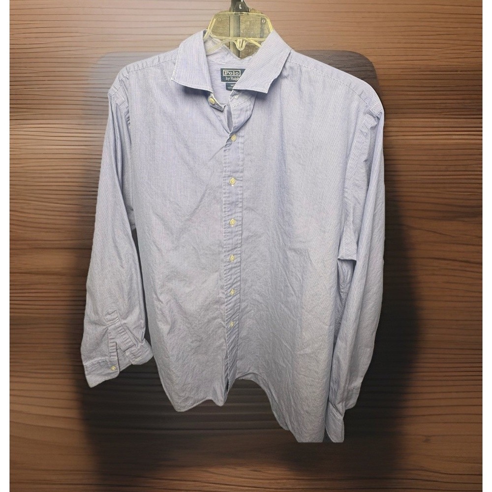 Polo Ralph Lauren Shirt Mens XXL Westerton Blue Cotton Button Up Long Sleeve